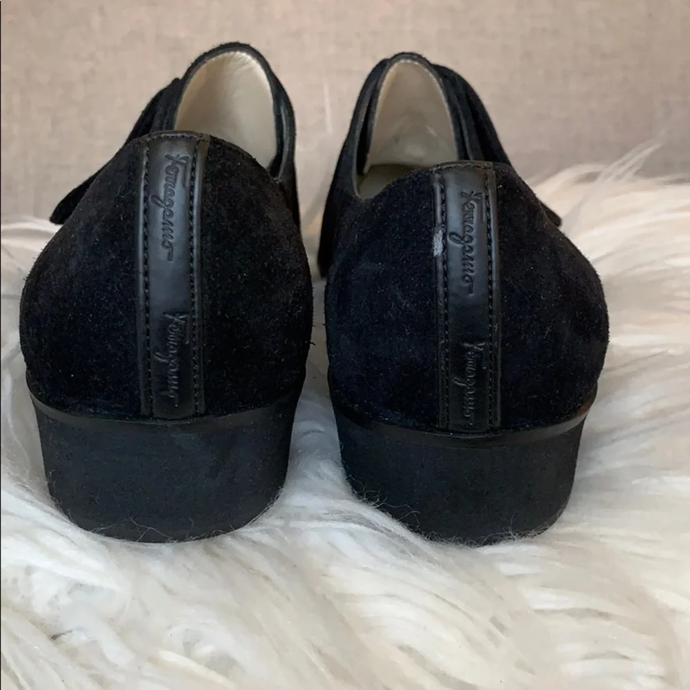 Salvatore Ferragamo‎ Suede Velcro Strap Flats